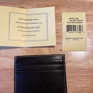 Dooney & Bourke Brown T-Morrow Double Business Card Holder NEW!